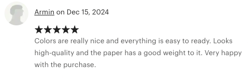 Review from a happy buyer mentioning the premium semi-glossy paper, sharp details, and vibrant colours of the Whisky Aroma Flavour Tree Poster.