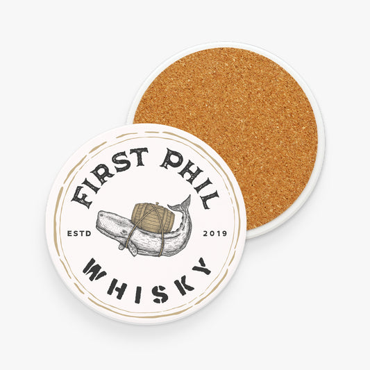 Personalisierter Keramikuntersetzer „First Phil Whisky“ – das perfekte Geschenk für Whiskyliebhaber