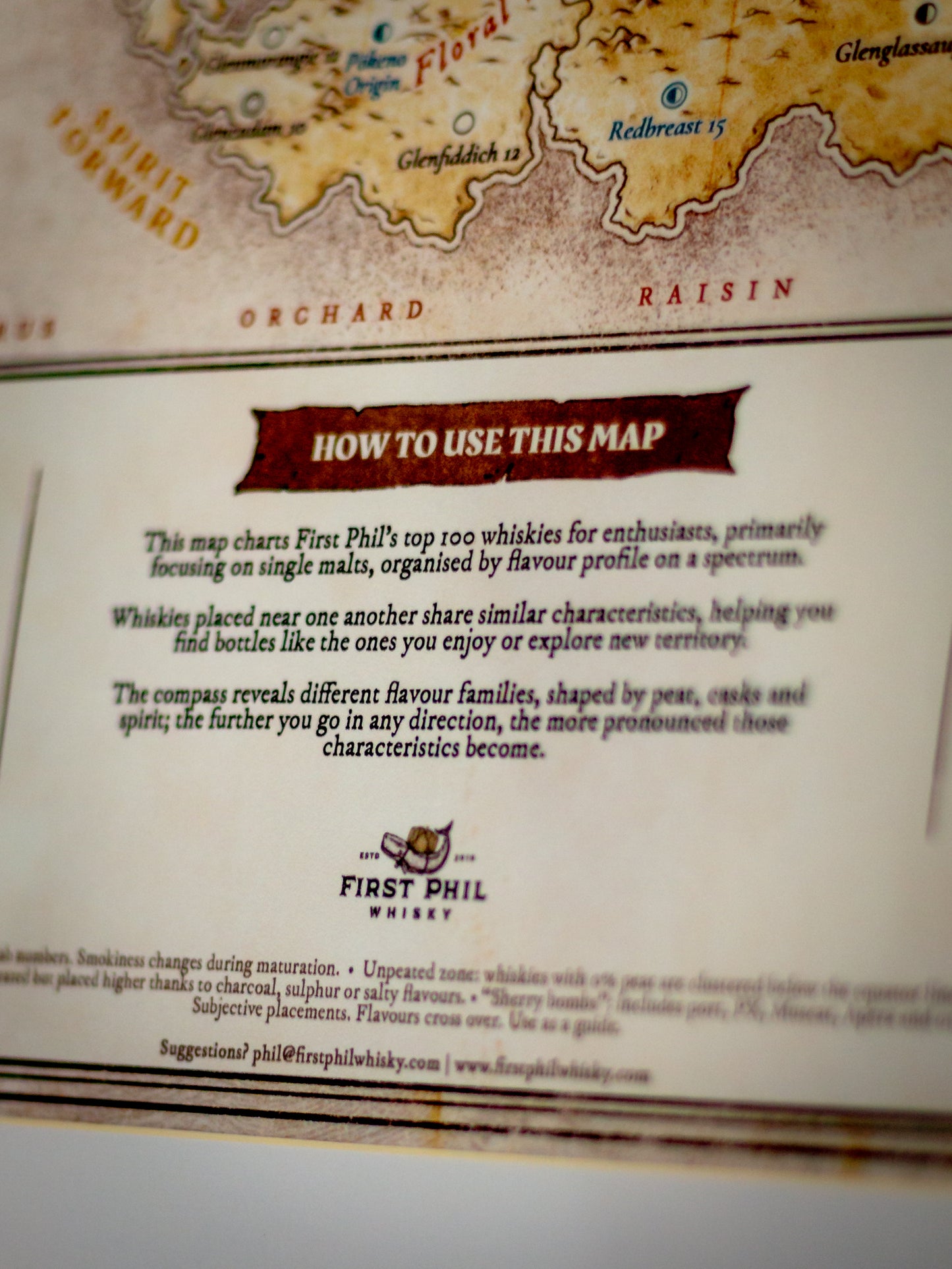 Whisky Flavour Map | 100 Whiskies Organised by Taste (Hand-Drawn Diagram)