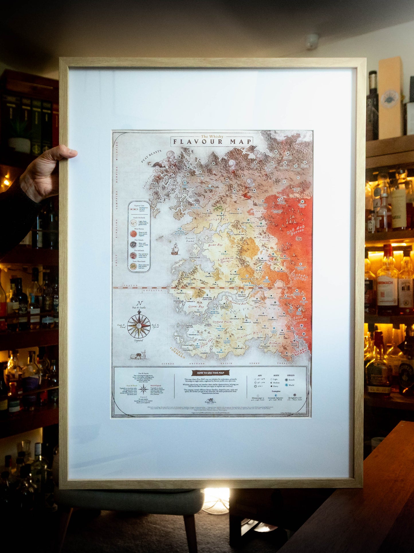 Whisky Flavour Map | 100 Whiskies Organised by Taste (Hand-Drawn Diagram)