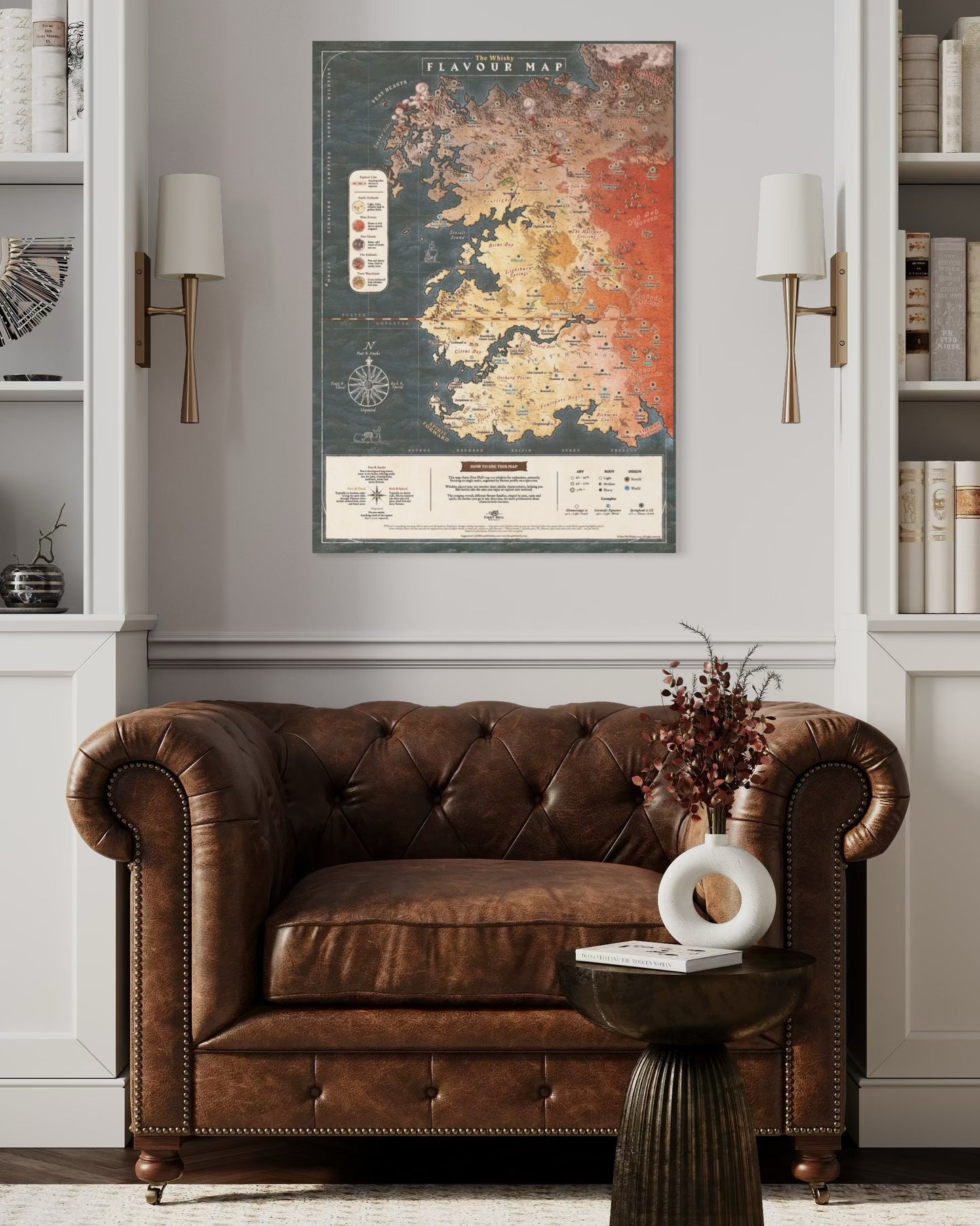 Whisky Flavour Map | 100 Whiskies Organised by Taste (Hand-Drawn Diagram)